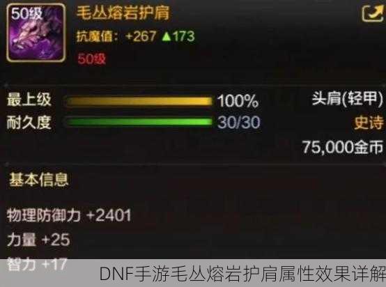 DNF手游毛丛熔岩护肩属性效果详解
