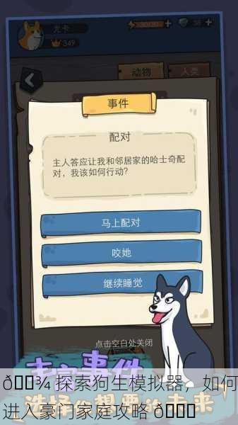 🐾 探索狗生模拟器，如何进入豪门家庭攻略 🐕