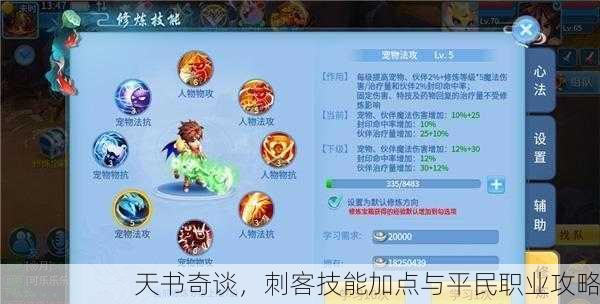 天书奇谈，刺客技能加点与平民职业攻略