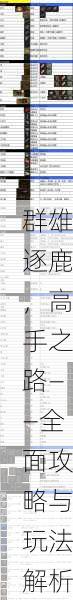 群雄逐鹿，高手之路——全面攻略与玩法解析