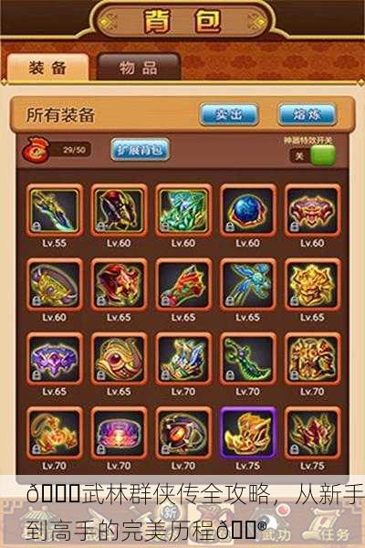 🌈武林群侠传全攻略，从新手到高手的完美历程🎮