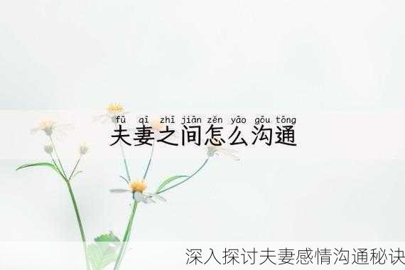 深入探讨夫妻感情沟通秘诀