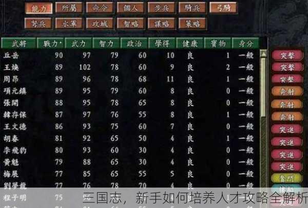 三国志，新手如何培养人才攻略全解析