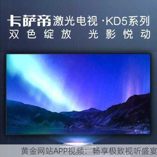 黄金网站APP视频：畅享极致视听盛宴