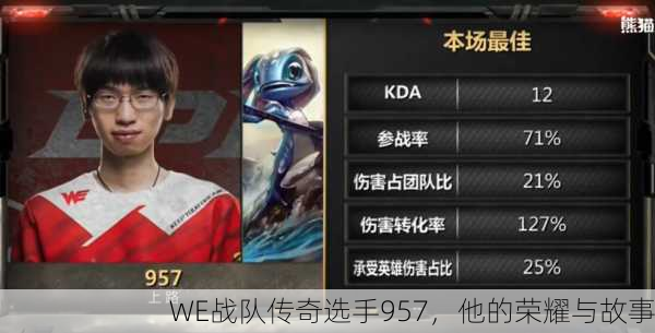 WE战队传奇选手957，他的荣耀与故事