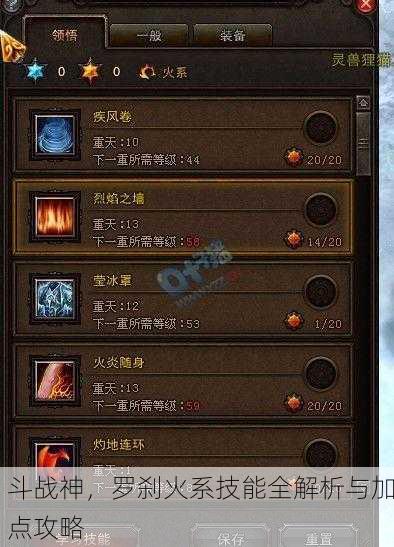 斗战神，罗刹火系技能全解析与加点攻略