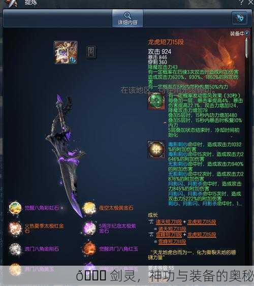 🌈 剑灵，神功与装备的奥秘