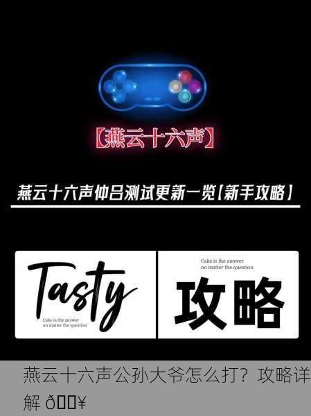 燕云十六声公孙大爷怎么打？攻略详解 🔥