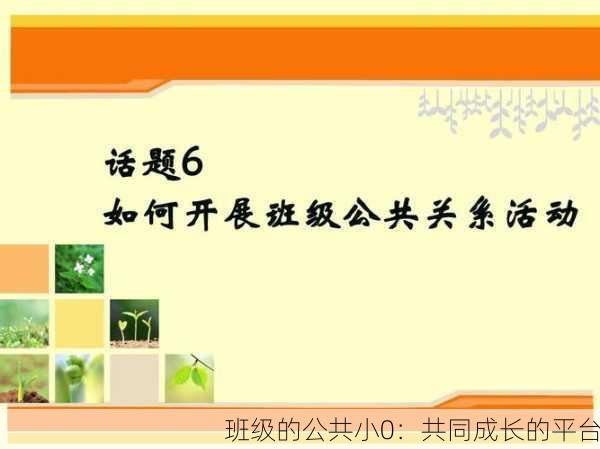 班级的公共小0：共同成长的平台