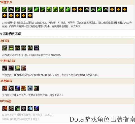Dota游戏角色出装指南