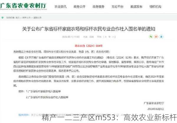 精产一二三产区m553：高效农业新标杆
