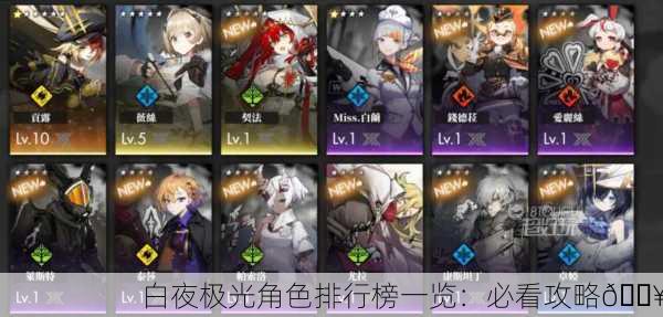 白夜极光角色排行榜一览：必看攻略🔥
