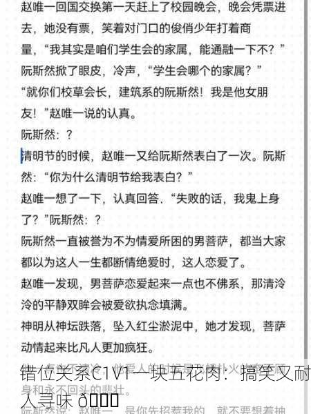 错位关系C1V1一块五花肉：搞笑又耐人寻味 😂