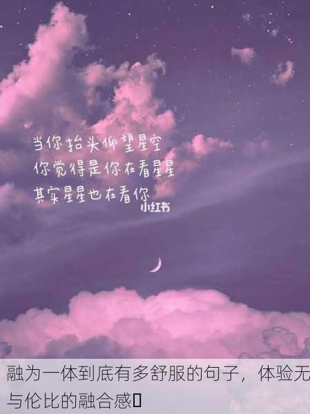 融为一体到底有多舒服的句子，体验无与伦比的融合感✨