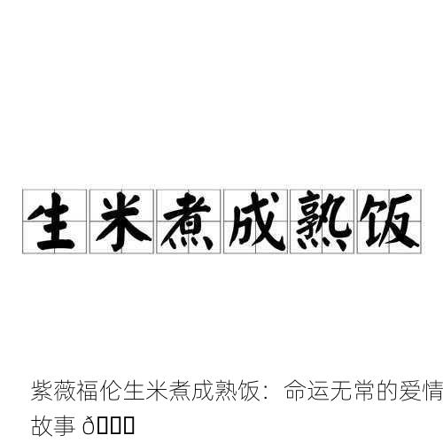 紫薇福伦生米煮成熟饭：命运无常的爱情故事 💔