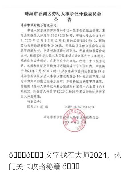 🎉📚 文字找茬大师2024，热门关卡攻略秘籍 🚀