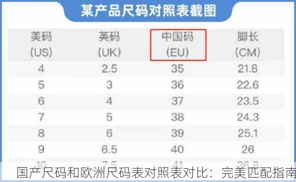 国产尺码和欧洲尺码表对照表对比：完美匹配指南