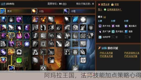 阿玛拉王国，法师技能加点策略心得