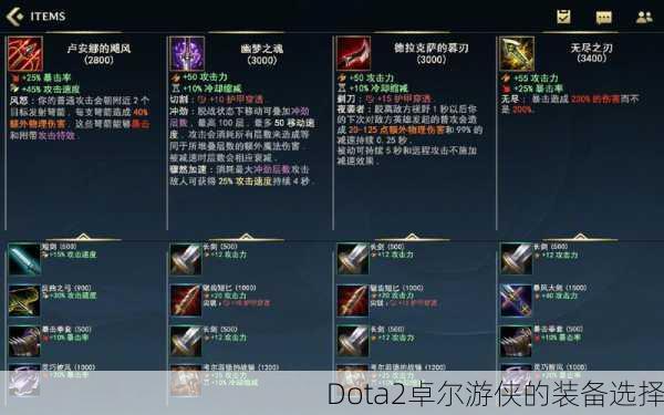 Dota2卓尔游侠的装备选择
