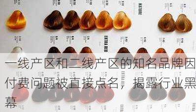 一线产区和二线产区的知名品牌因付费问题被直接点名，揭露行业黑幕