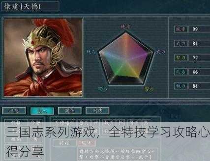 三国志系列游戏，全特技学习攻略心得分享