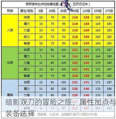 暗影双刀的冒险之旅，属性加点与装备选择