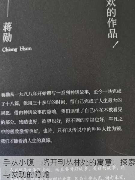 手从小腹一路开到丛林处的寓意：探索与发现的隐喻
