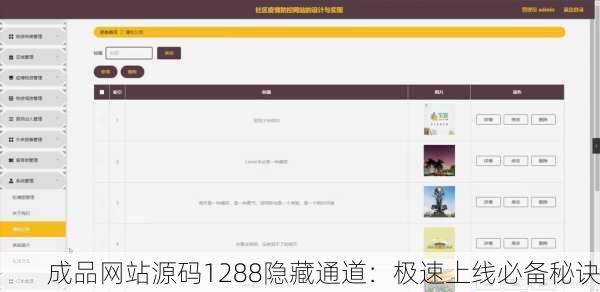 成品网站源码1288隐藏通道：极速上线必备秘诀