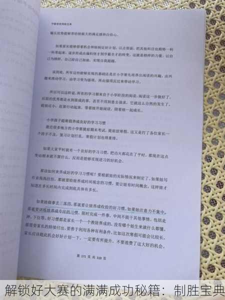 解锁好大赛的满满成功秘籍：制胜宝典