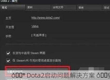 🎮 Dota2启动问题解决方案 🔧