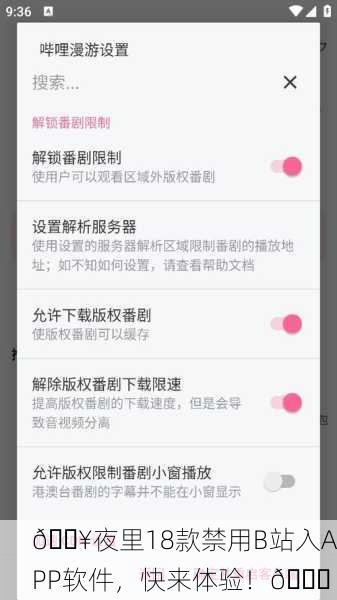 🔥夜里18款禁用B站入APP软件，快来体验！🚀