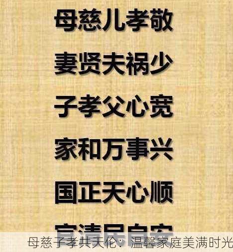 母慈子孝共天伦：温馨家庭美满时光