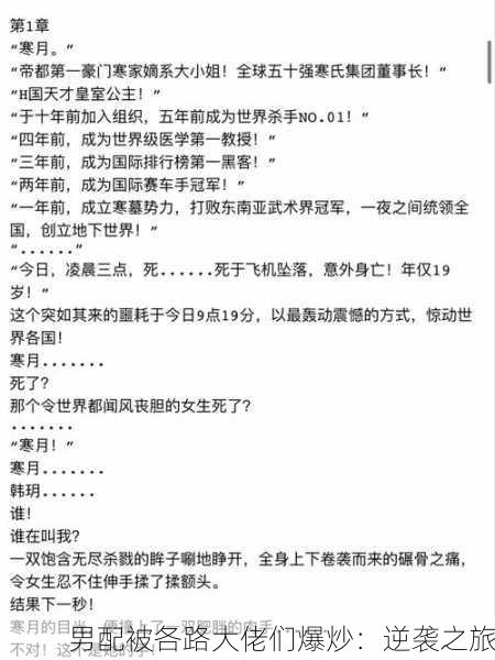 男配被各路大佬们爆炒：逆袭之旅