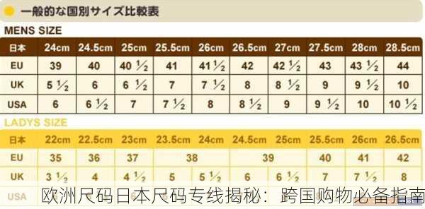 欧洲尺码日本尺码专线揭秘：跨国购物必备指南