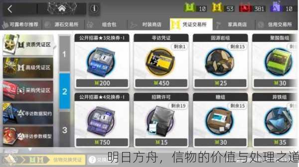 明日方舟，信物的价值与处理之道