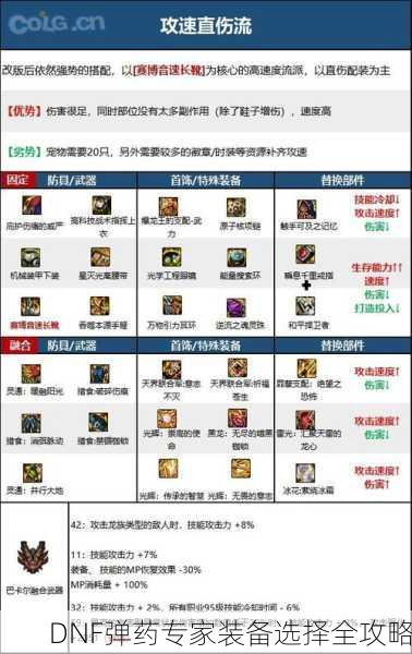 DNF弹药专家装备选择全攻略