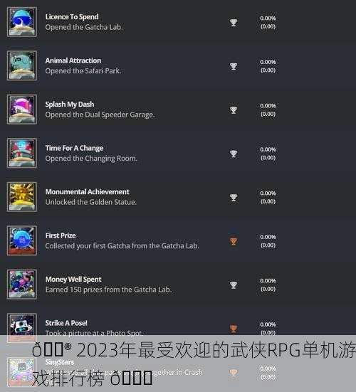 🎮 2023年最受欢迎的武侠RPG单机游戏排行榜 🏆
