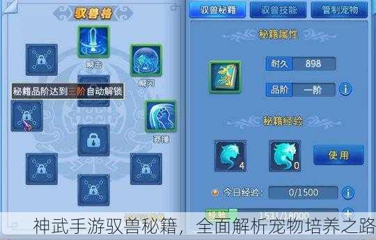 神武手游驭兽秘籍，全面解析宠物培养之路