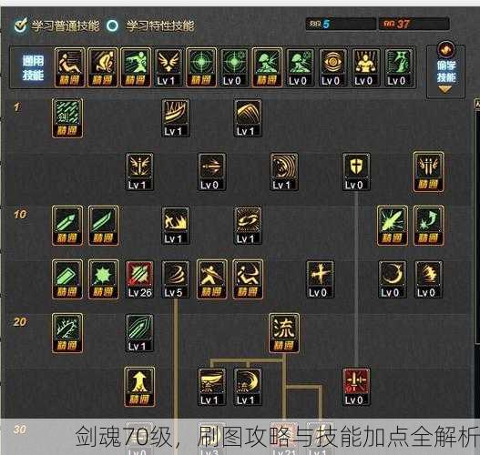 剑魂70级，刷图攻略与技能加点全解析