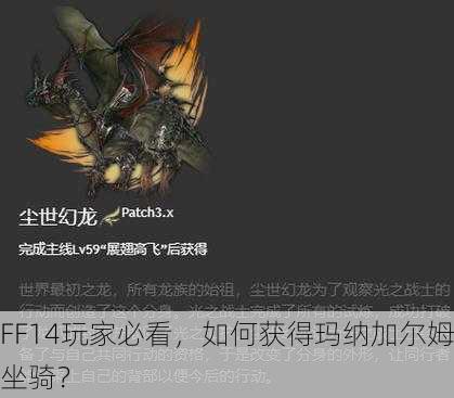 FF14玩家必看，如何获得玛纳加尔姆坐骑？