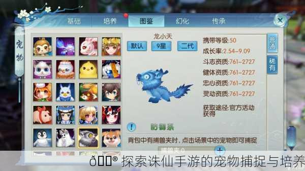 🎮 探索诛仙手游的宠物捕捉与培养