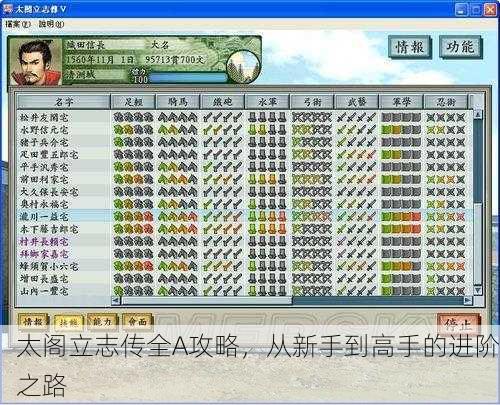 太阁立志传全A攻略，从新手到高手的进阶之路