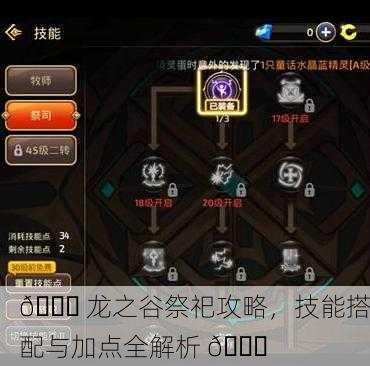 🐉 龙之谷祭祀攻略，技能搭配与加点全解析 📜