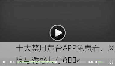 十大禁用黄台APP免费看，风险与诱惑共存🚫