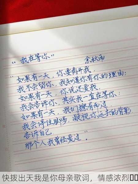 快拨出天我是你母亲歌词，情感浓烈❤️