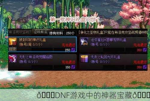 🎉DNF游戏中的神器宝藏🎁