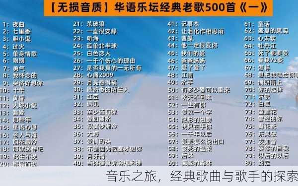 音乐之旅，经典歌曲与歌手的探索