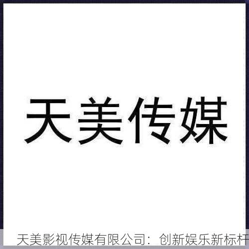 天美影视传媒有限公司：创新娱乐新标杆