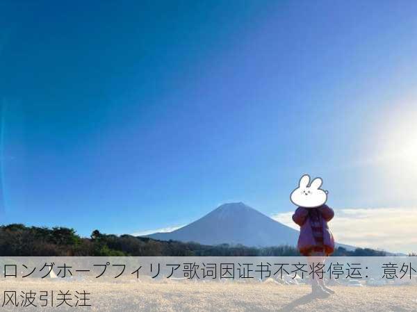 ロングホープフィリア歌词因证书不齐将停运：意外风波引关注