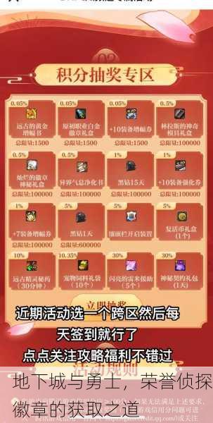 地下城与勇士，荣誉侦探徽章的获取之道